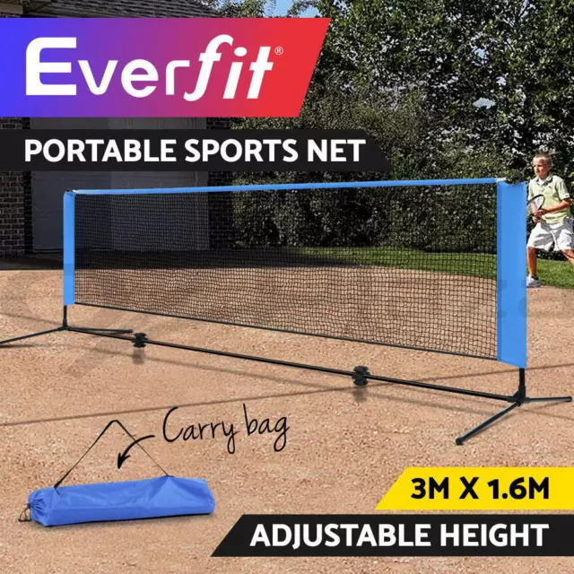 Everfit 3M Tennis Net Badminton Net Portable Volleyball Sports Ajustablt Height