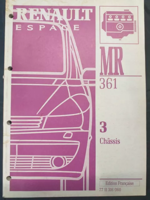 Manuel d'atelier Renault ESPACE IV MR361 n°3 Châssis ( suspension Frein et ABS)