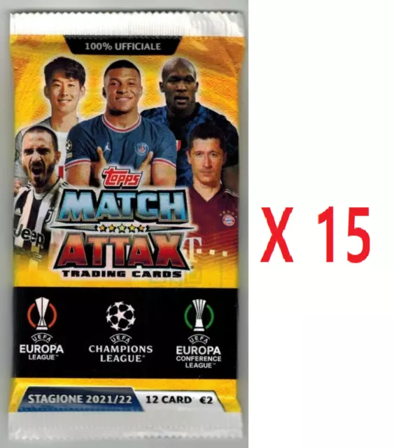 Match Attax Champions League 2021-22 Lotto 15 Bustine Cards Ed. Italia