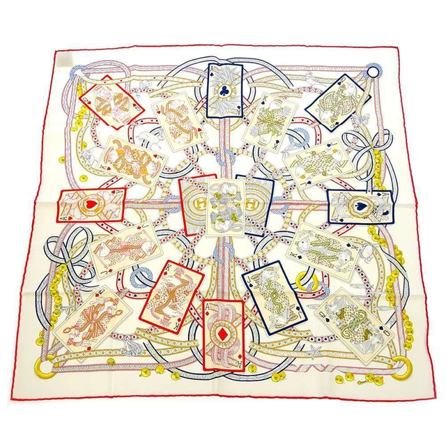Hermes Scarf CARRES 70 Picket Queen Of Hearts Dame De Coeur Silk Fall/Winter