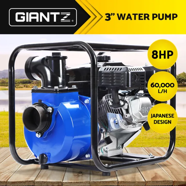 Giantz Petrol Water Pump 3" High Flow Transfer Fire Fighting Irrigation 40m Lift
