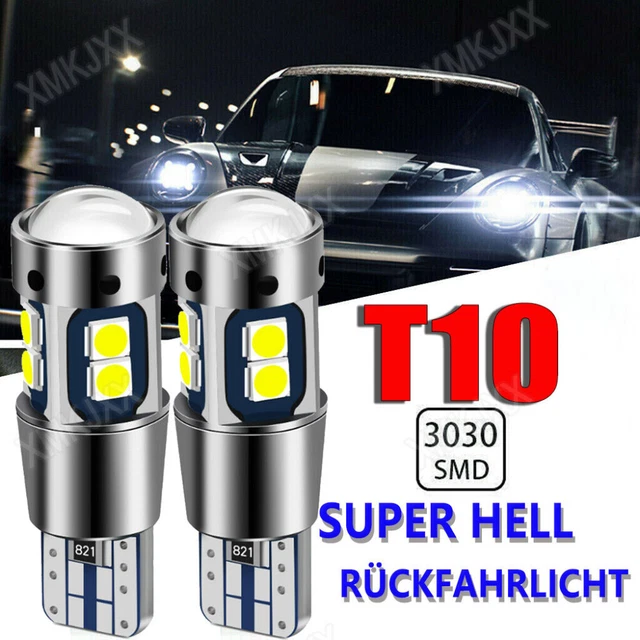 10 Lampade LED T10 W5W 4 SMD – Luce Di Posizione A Led Bianco Freddo, Base In Vetro E Sistema CANBUS