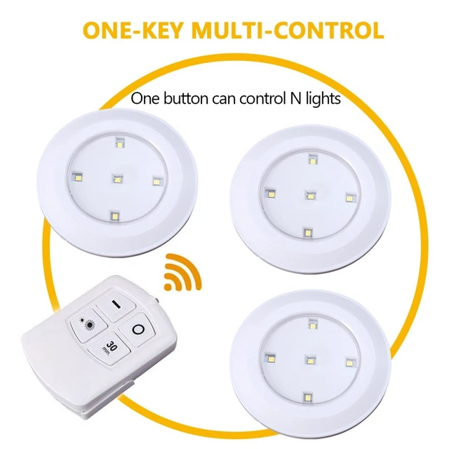 3 PCS UNDER Counter LED Lights Wireless Lamp Dimmable Closets £12.78