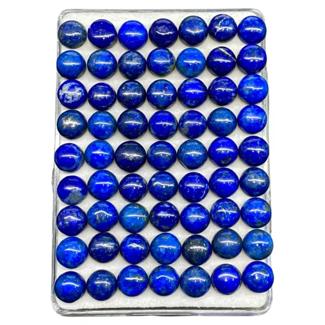 70 Pcs Natural Untreated Lapis Lazuli 8mm Round Loose Cabochon Gemstones Lot