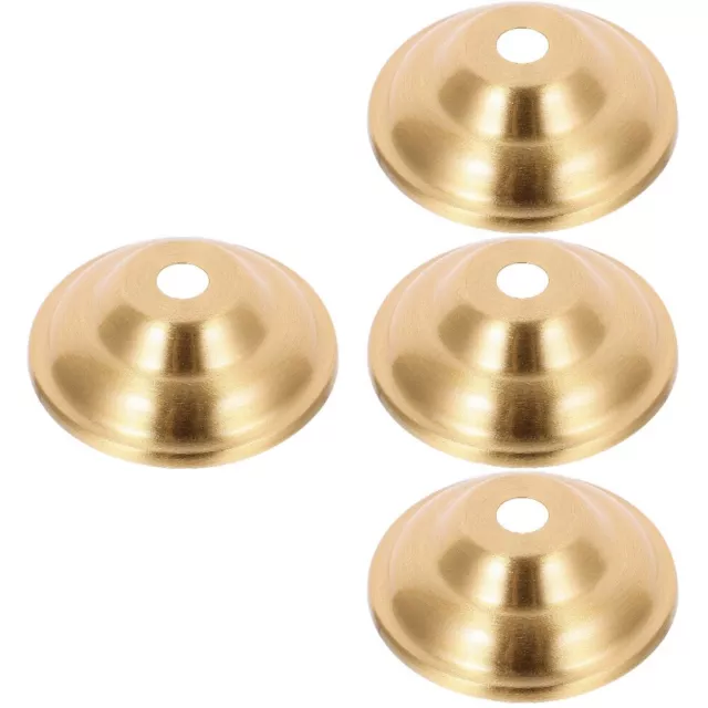 4pcs Metal Light Bulb Finial Base Flat Brass Lamp Holder Base Flat Cup for