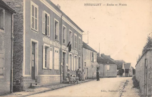 Cpa 91 Breuillet / Ecoles Et Mairie