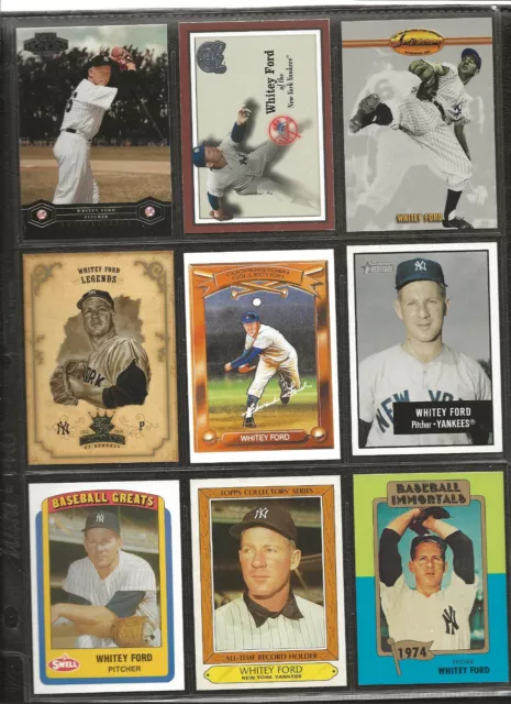 9 Different Whitey Ford Baseball Cards, New York Yankees, HOF, NM-MT!