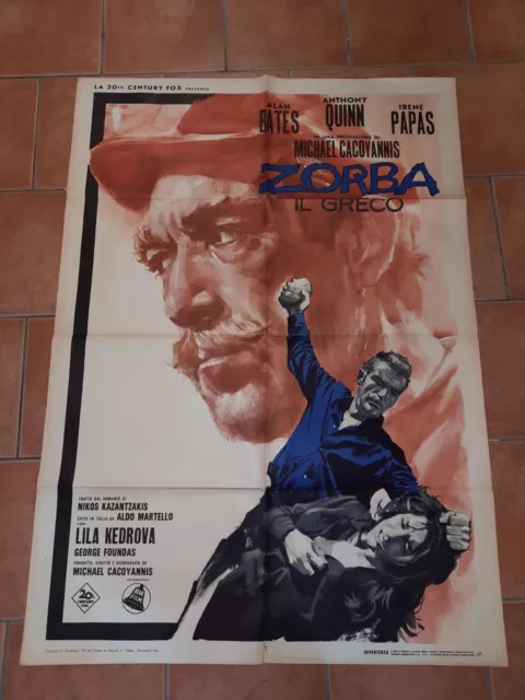 Manifesto 2F ZORBA IL GRECO Anthony Quinn Irene Papas Alan Bates