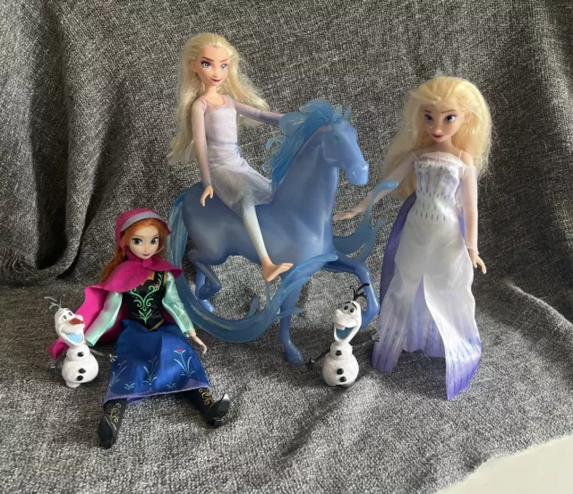 Disney Store Frozen Elsa e Anna Olaf Cavallo Bambole Dolls