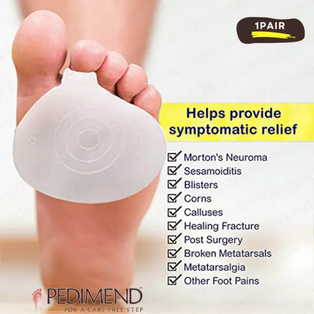 PEDIMEND Gel Metatarsal Foot Pads for Metatarsalgia Forefoot Pain Relief Support