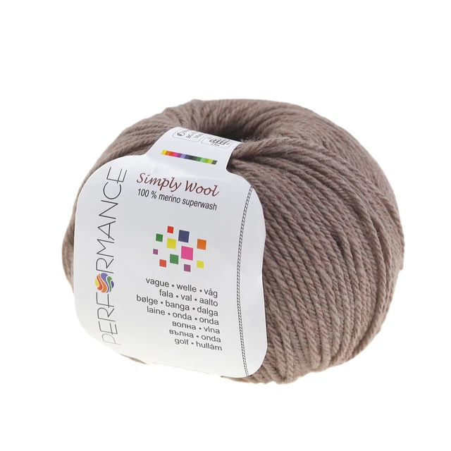 Strickgarn SIMPLY WOOL 50g, #224 braun rot Töne 100% Wolle (Merino), Naturstrick