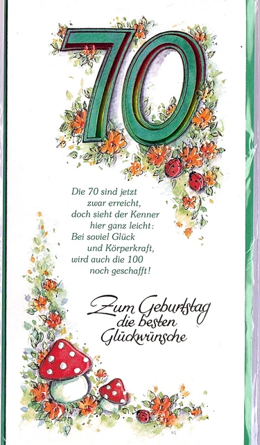 GEBURTSTAGSKARTE 70 JAHRE Karte zum Geburtstag Hologramm Grußkarte
