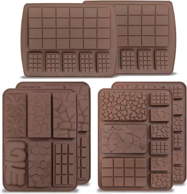 6 Stk Auseinander Brechen Schokoladenform, VEINARDYL Silikon Waffelformen Formen
