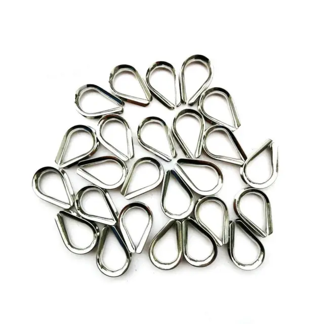 JY-MARINE 25 PCS M5 Stainless Steel Thimble for 1/8", 5/32",3/16" Diameter Wire