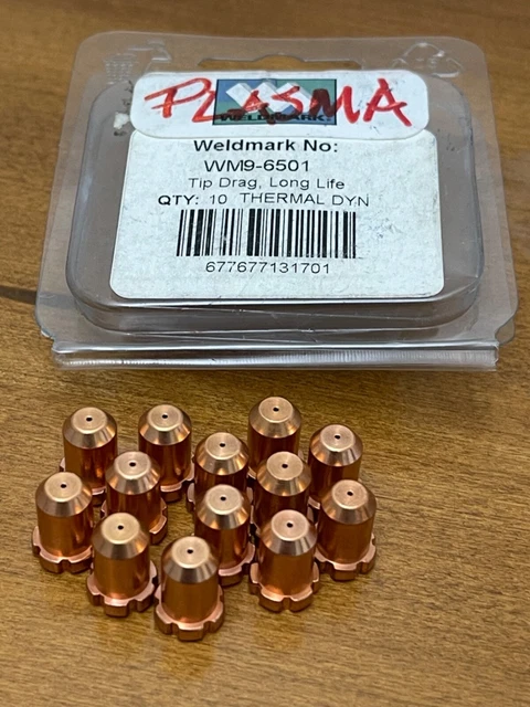 13 Pcs Weldmark Thermal Dynamics 9-6501 Long Life Drag Tip, For PCM-35 35 A