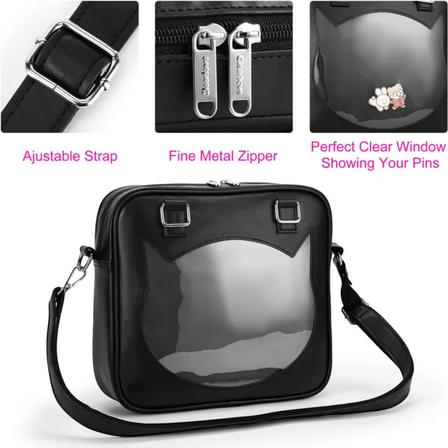 Clearlove Ita Bag Crossbody Shoulder Backpack Pin Collector Display Bag Purse US