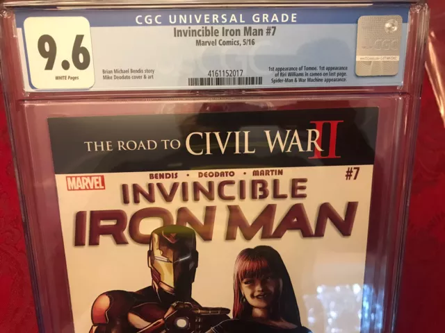 Invincible Iron Man #7 (2016) Cgc 9.6 White Pages Riri Williams Ironheart Marvel 2