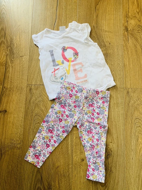 baby girl outfit legging and tshirt 6-9 months tiny tatty teddy