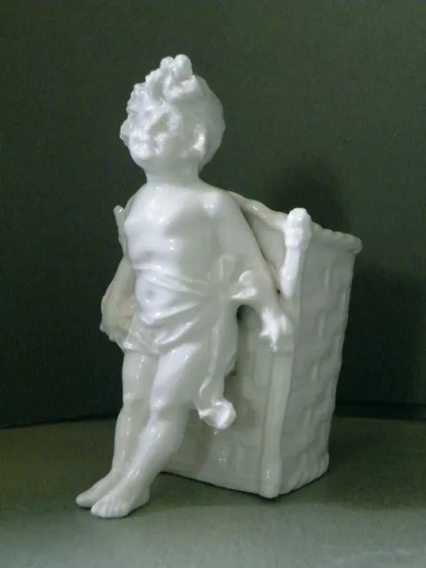 Charming Late 19th Century White Porcelain Figurine / Posy Vase / Pot-Pourri