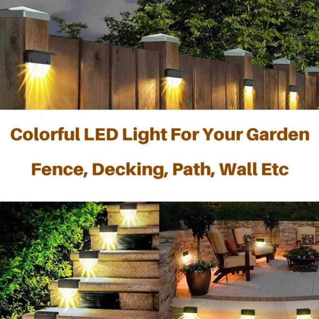 LED Solar Fence Lights Step Lights Deck Lights Outdoor Waterproof for Garden NEW 3