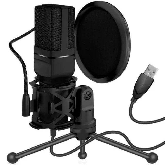 USB Microphone PC Microphone USB Condenser Gaming Recording Streaming Mic Stand