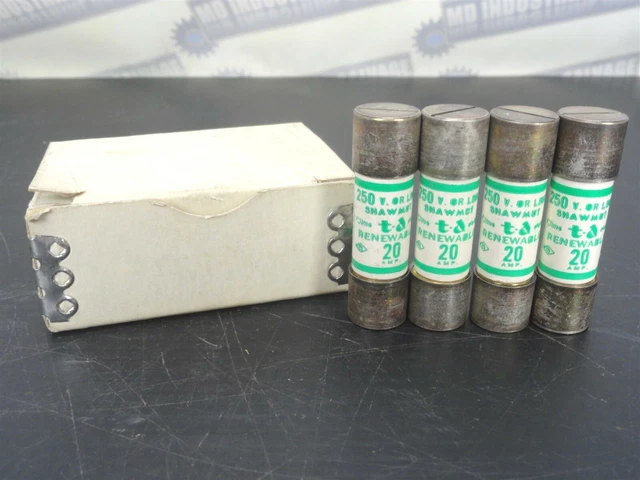 (Lot De 4) Shawmut - RF 20 Renouvelables Fusible / 250V, 20 Amp (Neuf en Boîte )