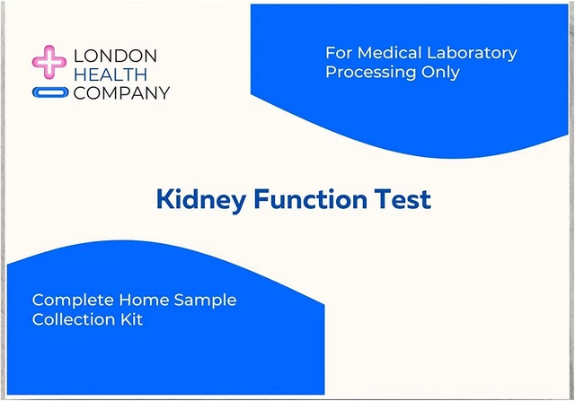 Prueba de función renal. Kit de colección de muestras para el hogar. Análisis de laboratorio. Ácido úrico, urea