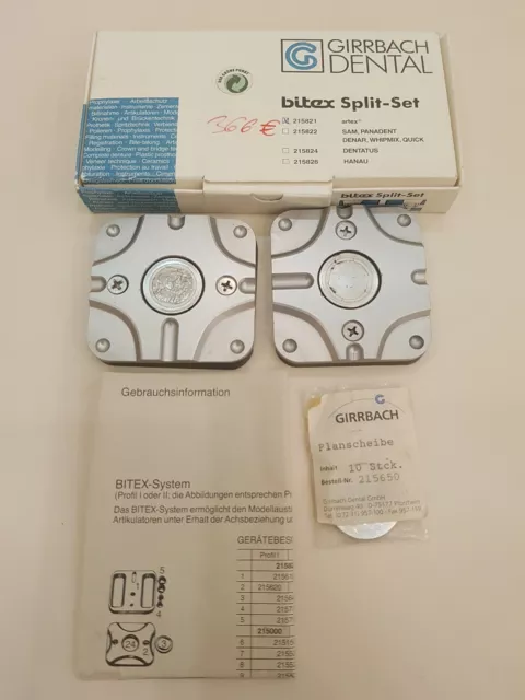 Girrbach Dental Bitex-Split-Set, Artex Artikulator  Platten