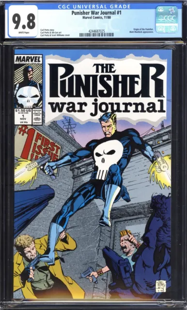 Punisher War Journal #1 CGC 9.8 NM/MT WP Punisher Origin! Marvel Comics 1988
