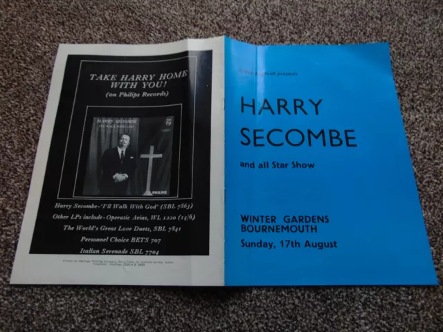 Harry Secombe & All Star Show theatre programme (1960s, Leslie Crowther)