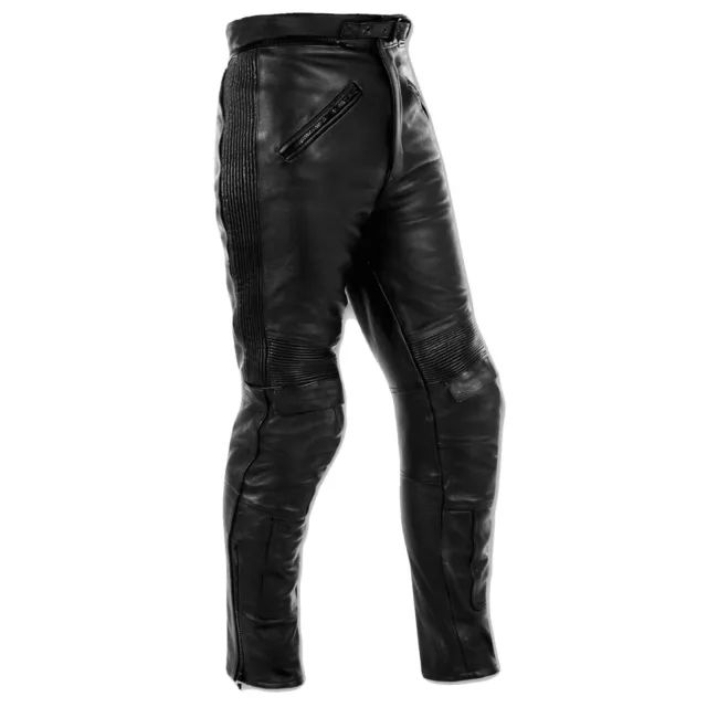 Pantaloni Pelle Moto Sport Touring Custom Protezioni Omologate CE Uomo Donna