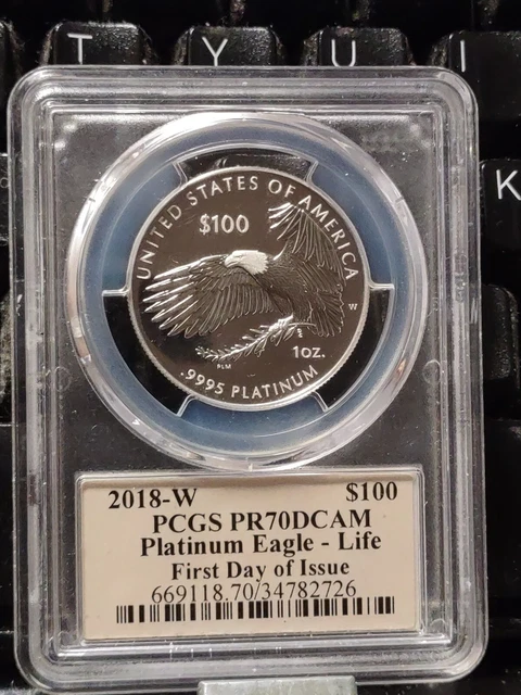 2018-W Proof $100 1 oz Platinum Eagle "LIFE" PCGS PR 70 DCAM FDOI CLEVELAND SIG.