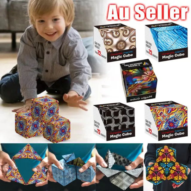 3D Variety Changeable Magnetic Magic Cube Anti Stress Hand Flip Puzzle Toys Gift