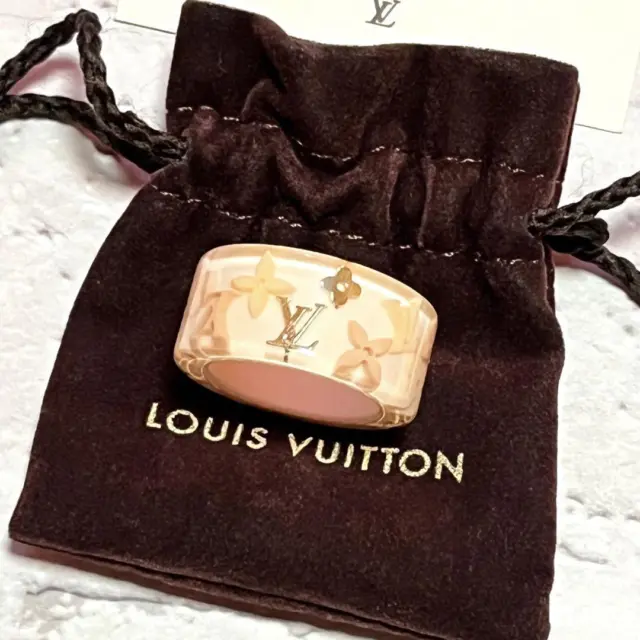 Authentic Louis Vuitton Ring Berg Blooming strass US10 size accessories  #3042D