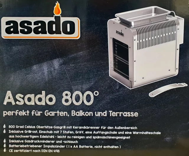 Asado 800° Oberhitze-Gasgrill,Hochtemperaturgrill,Steak-Grill,Beef-Grill