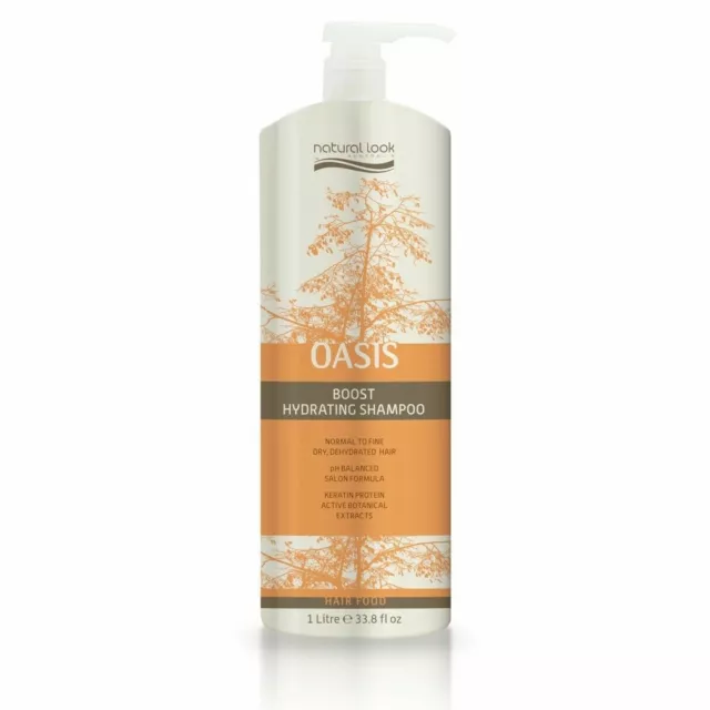 Natural Look Oasis Boost Hydrating Shampoo 1L Deeply Nourishes & Strengthens