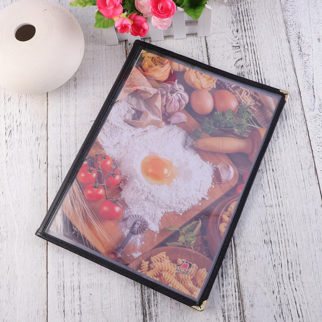 4 Pages 8 View Western-style Upscale Transparent Menu Covers Folder for Hotel