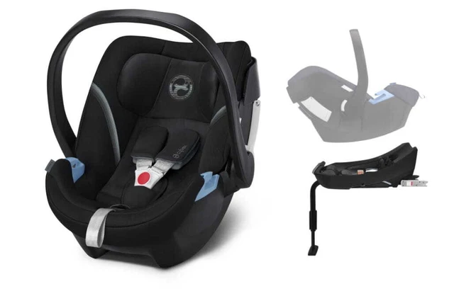 Newborn car seat 0-13 Kg Cybex Aton 5 Deep Black  + ISOFIX base 2-Fix CYBEX