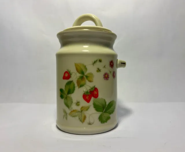 Vintage Porcelain Strawberry Jam Jar Crock Canister  Lidded George Good Japan