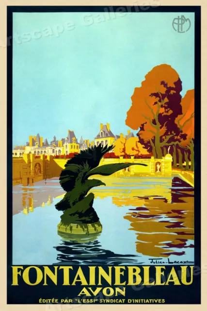 1920s Fontainbleau France - Vintage Style French Travel Poster - 24x36