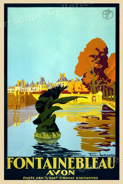 1920s Fontainbleau France - Vintage Style French Travel Poster - 24x36