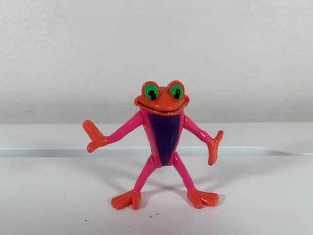 Rain Forest Cafe RFC 3.25" Orange Pink Neon Tree Frog PVC Toy Figure 2017