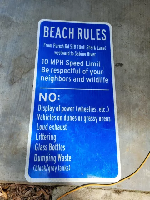 Huge beach rules.real sign. Wall Decor Louisiana hurricane find.Home shop