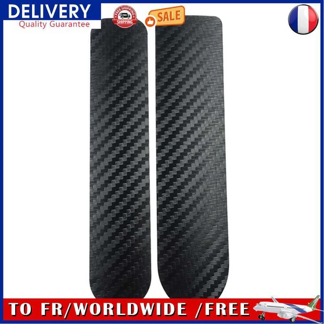 2pcs Scooter Carbon Fiber Sticker Waterproof Protect Film Decal (Black)