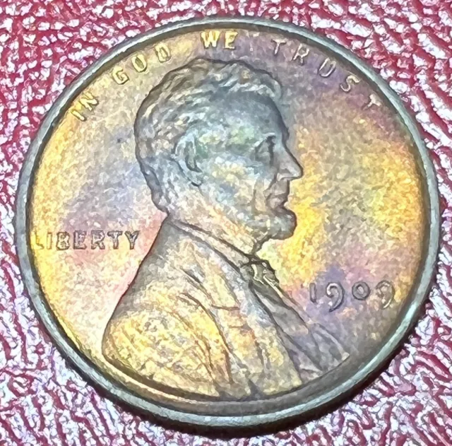 1909 VDB Lincoln Cent Wheat Penny, Lustrous Red, Solid Gem BU++