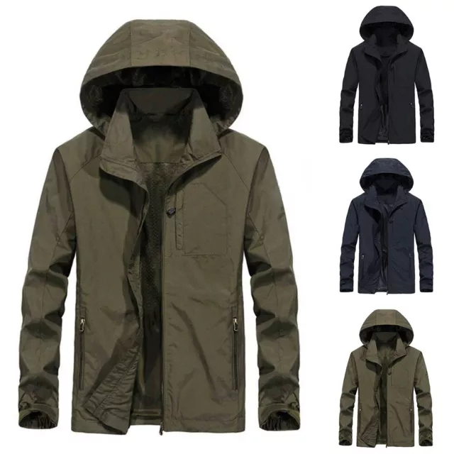 Mens Stormbreak Rain Coat Waterproof Windproof Jacket Hooded Outdoor Outwear Top