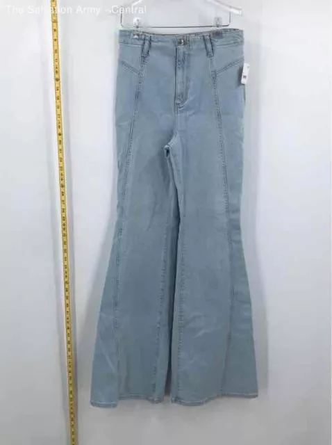 Free People We The Free Womens Blue Medium Wash Denim Flared Jeans Size 27