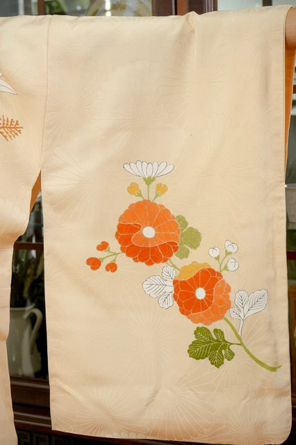 Dear Vanilla Japanese Silk Kimono Women's Robe Gown Authentic Japan Vintage Mint 5