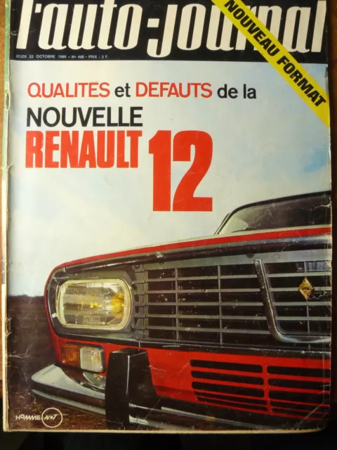 L'auto Journal 1969 490 Essai Renault 12 De Tomaso Mangusta Modeles 1970 Gp Usa