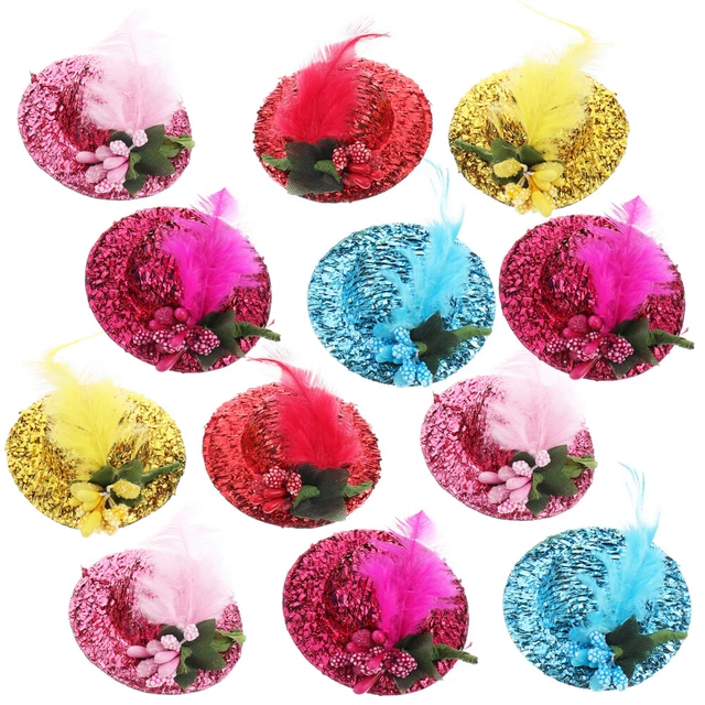 24 PIEZAS Sombrero de boliche Mascota Cabeza de lentejuelas Encantadora Mascota Vestir Sombrero Mascota Prendas para la cabeza